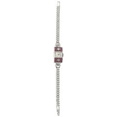 Mathey-Tissot Art Deco Rubin- und Diamant-Cocktail-Armbanduhr, um 1930
