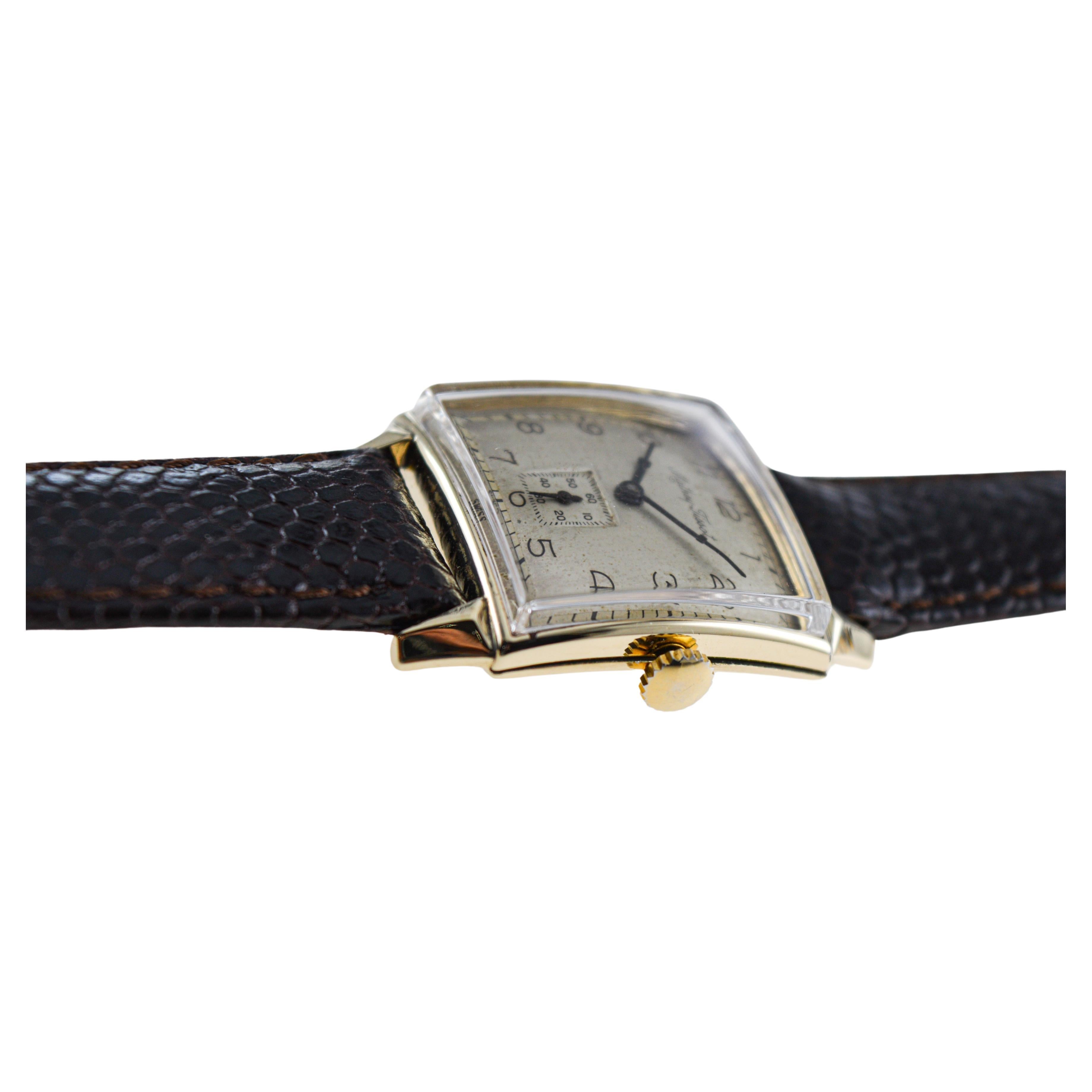 Mathey Tissot Gold Filled Watch in New Condition, Circa 1940's For Sale 3