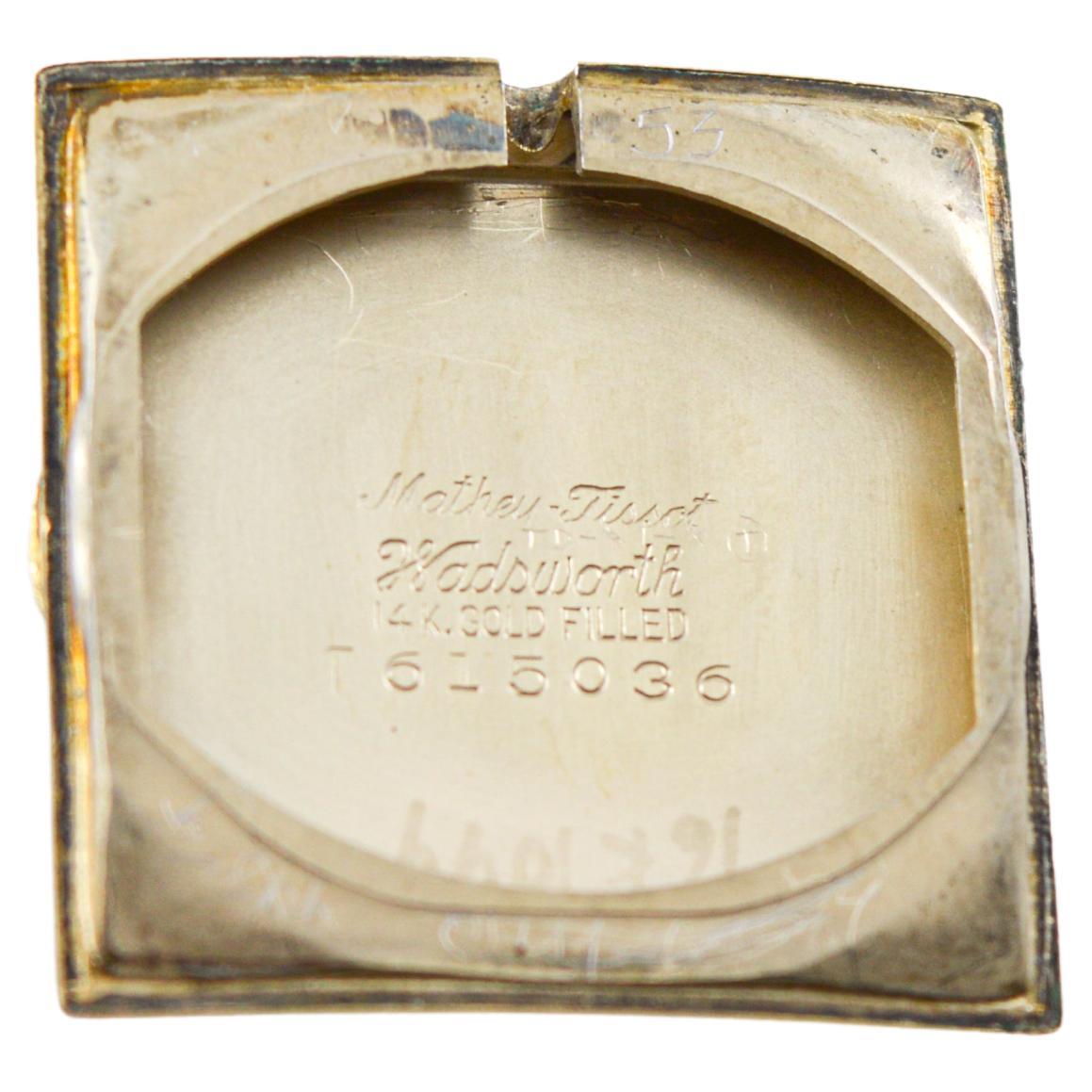 Mathey Tissot, montre remplie d'or en état neuf, années 1940 en vente 9