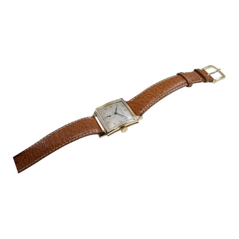 Mathey Tissot Gold Filled Watch in New Condition, Circa 1940's For Sale 11