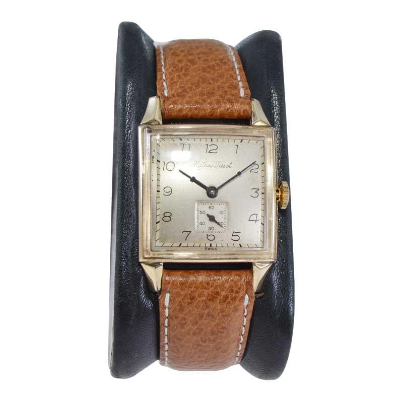 Mathey Tissot Goldgefüllte Uhr in neuem Zustand, ca. 1940er Jahre für Damen oder Herren