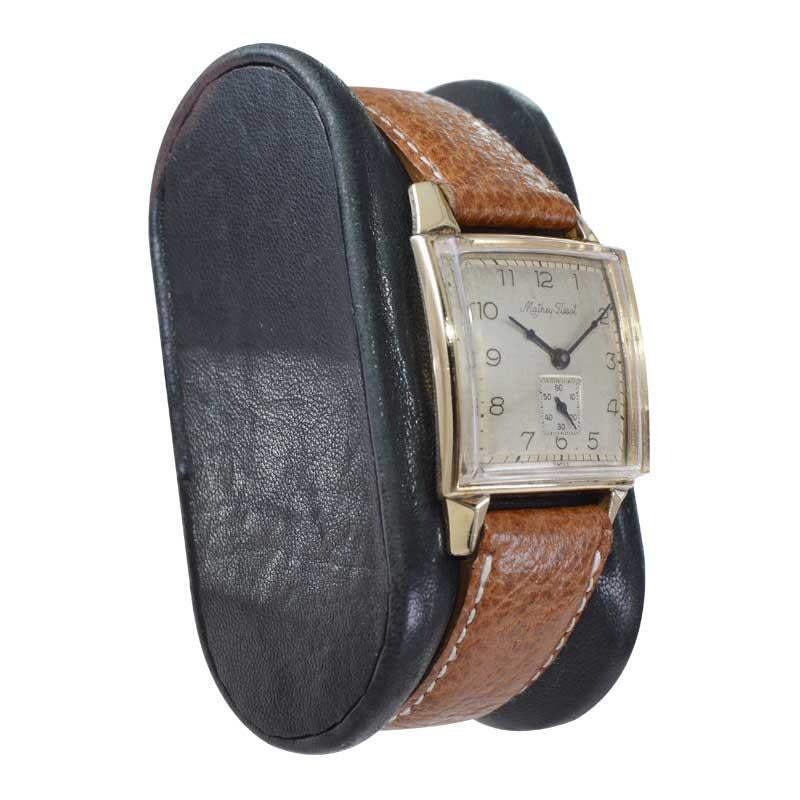 Mathey Tissot Goldgefüllte Uhr in neuem Zustand, ca. 1940er Jahre 4