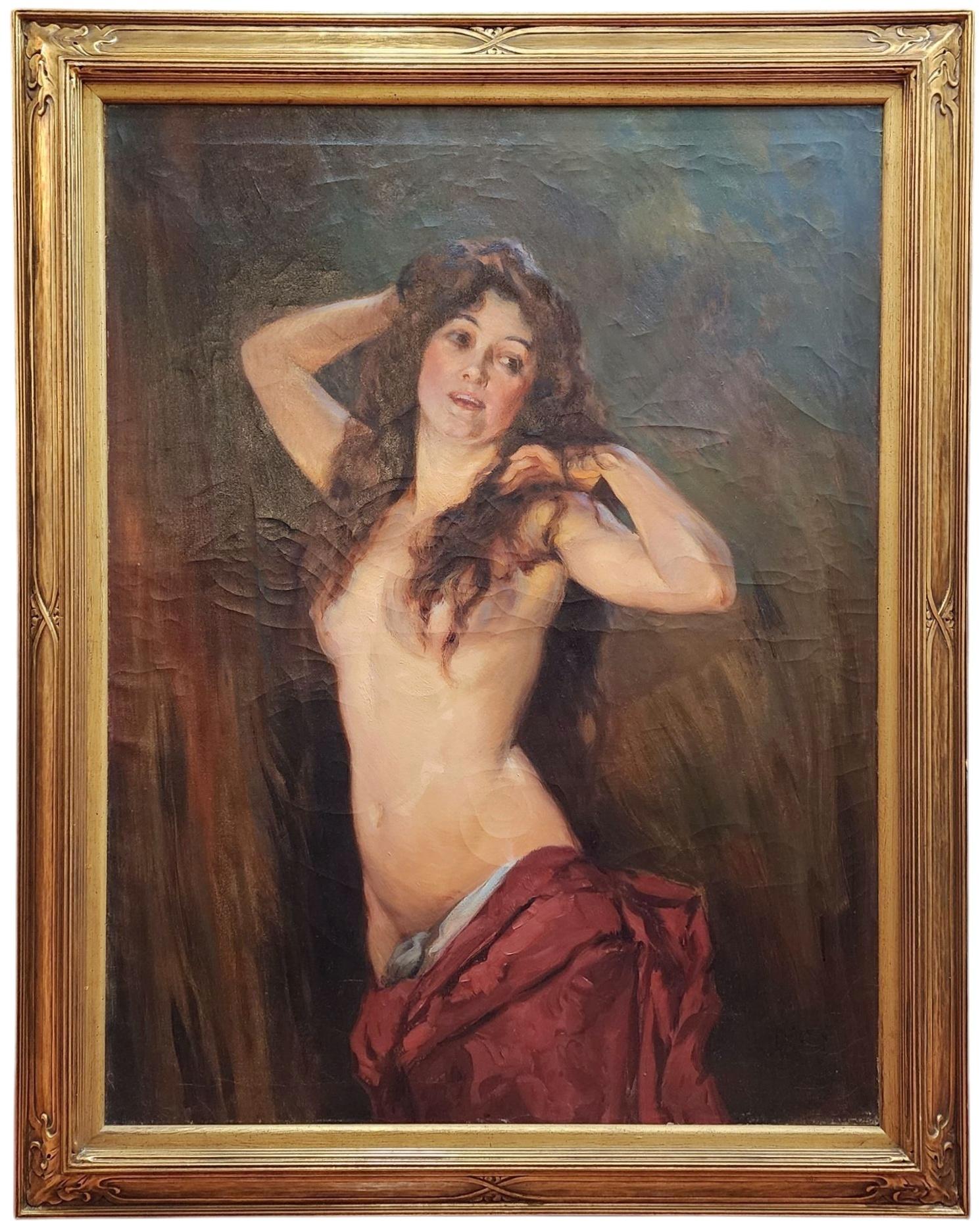 Mathias Alten Portrait Painting - Nude Dancer, 1920s, Grand Rapids, Michigan Artist