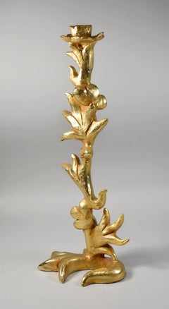 Mathias For Fondica France Gilt Bronze Candlestick Candle Holder