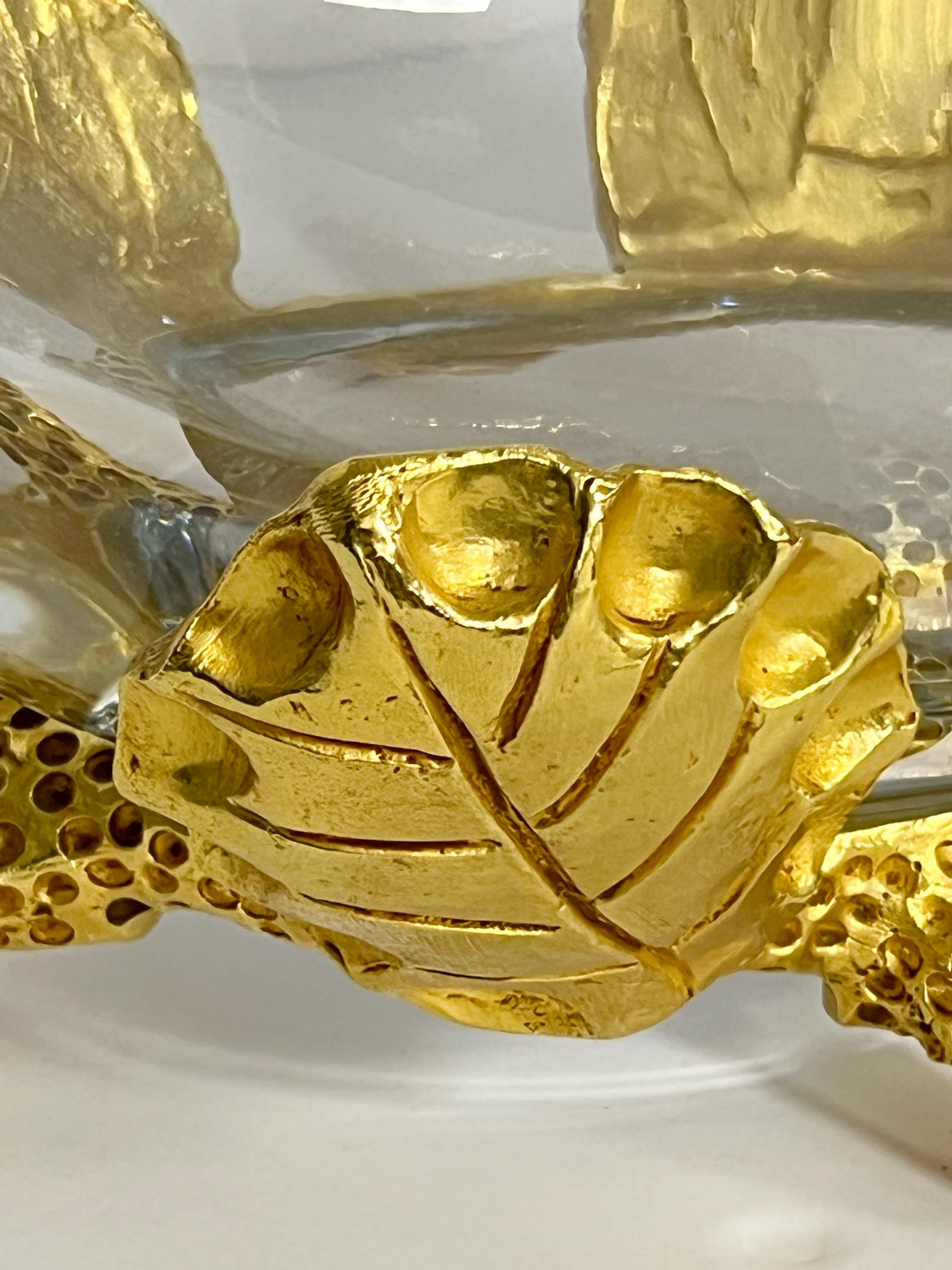 Mathias for Fondica Ciotola di cristallo pesante in bronzo dorato 2001 in vendita 8