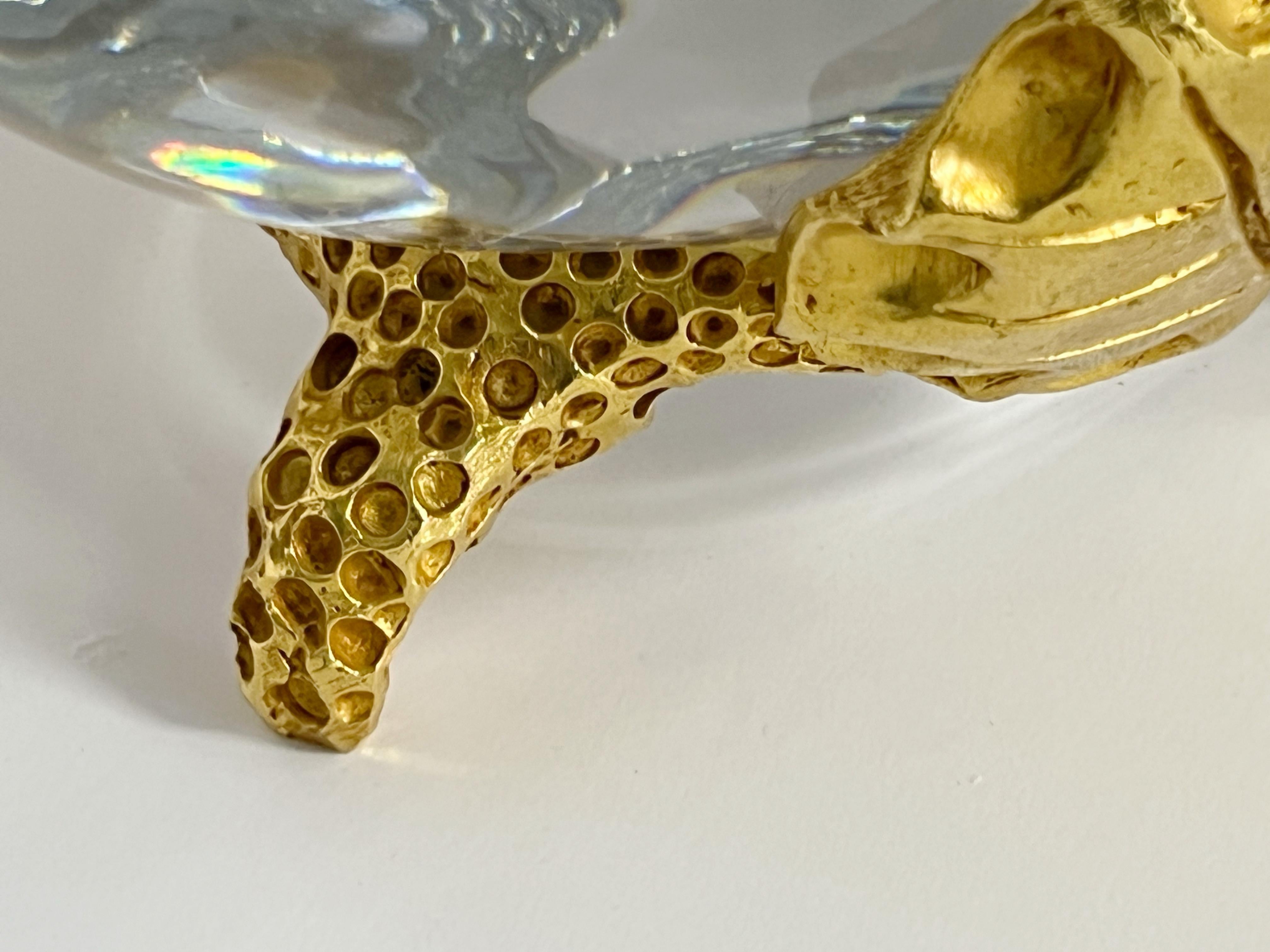 Mathias for Fondica Ciotola di cristallo pesante in bronzo dorato 2001 in vendita 9