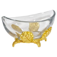 Mathias for Fondica Heavy Gilt Bronze Crystal Bowl 2001