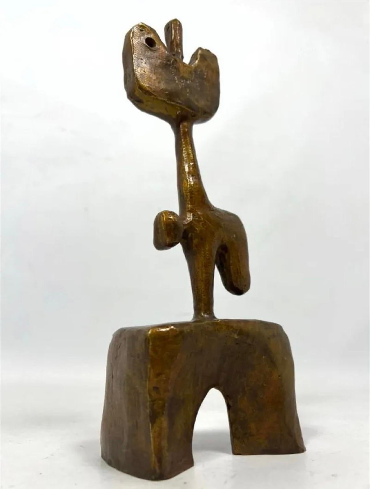 Mexican Art Abstract Brutalist Biomorphic Bronze Sculpture Mathias Goeritz  For Sale 2