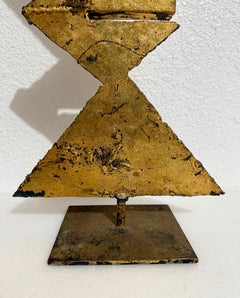 Mexikanische Kunst Abstrakt Brutalistisch Vergoldeter Stahl Geometrische Skulptur Mathias Goeritz