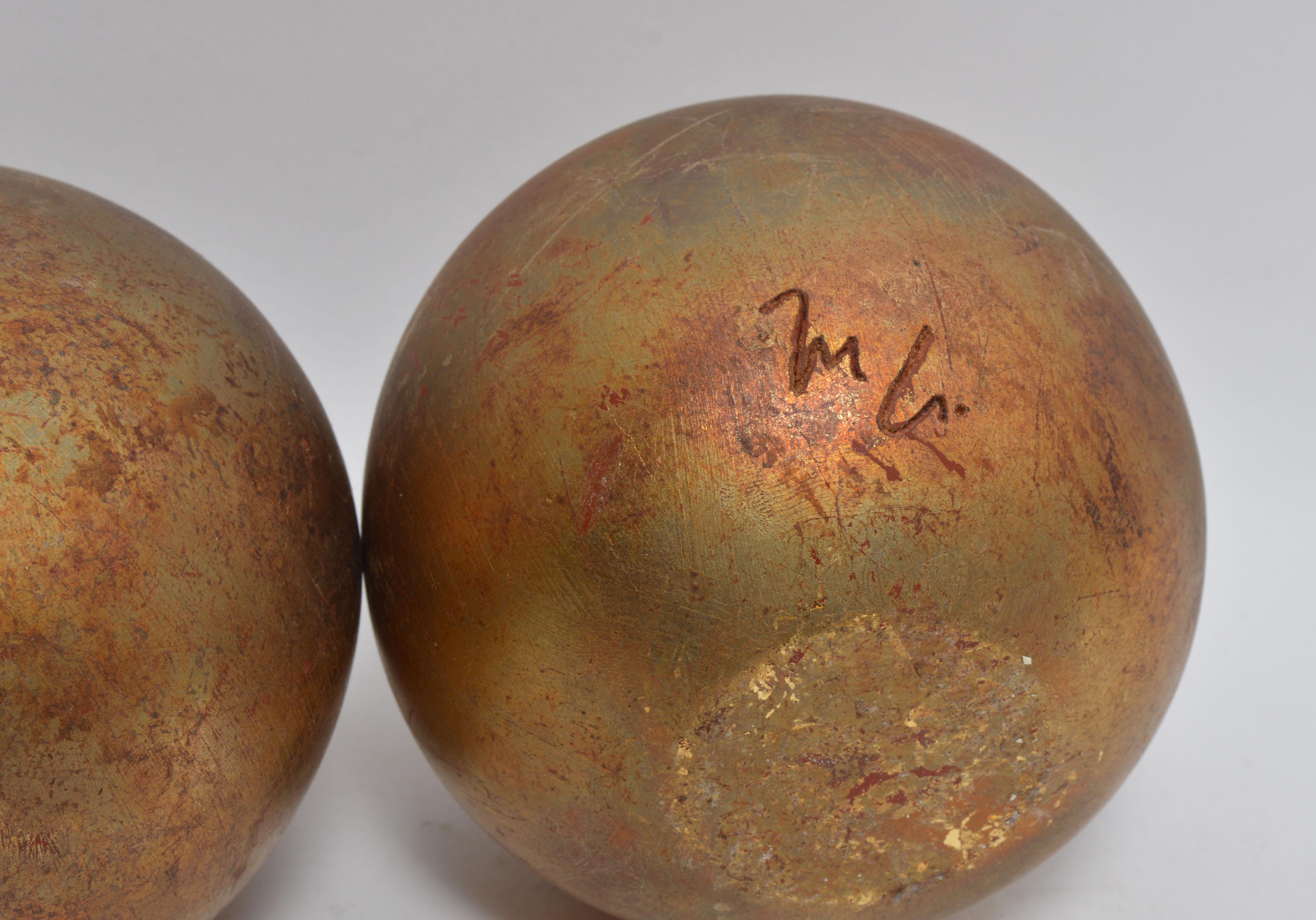 Vintage Mid Century Gold Leaf Spheres by Mathias Goeritz 4