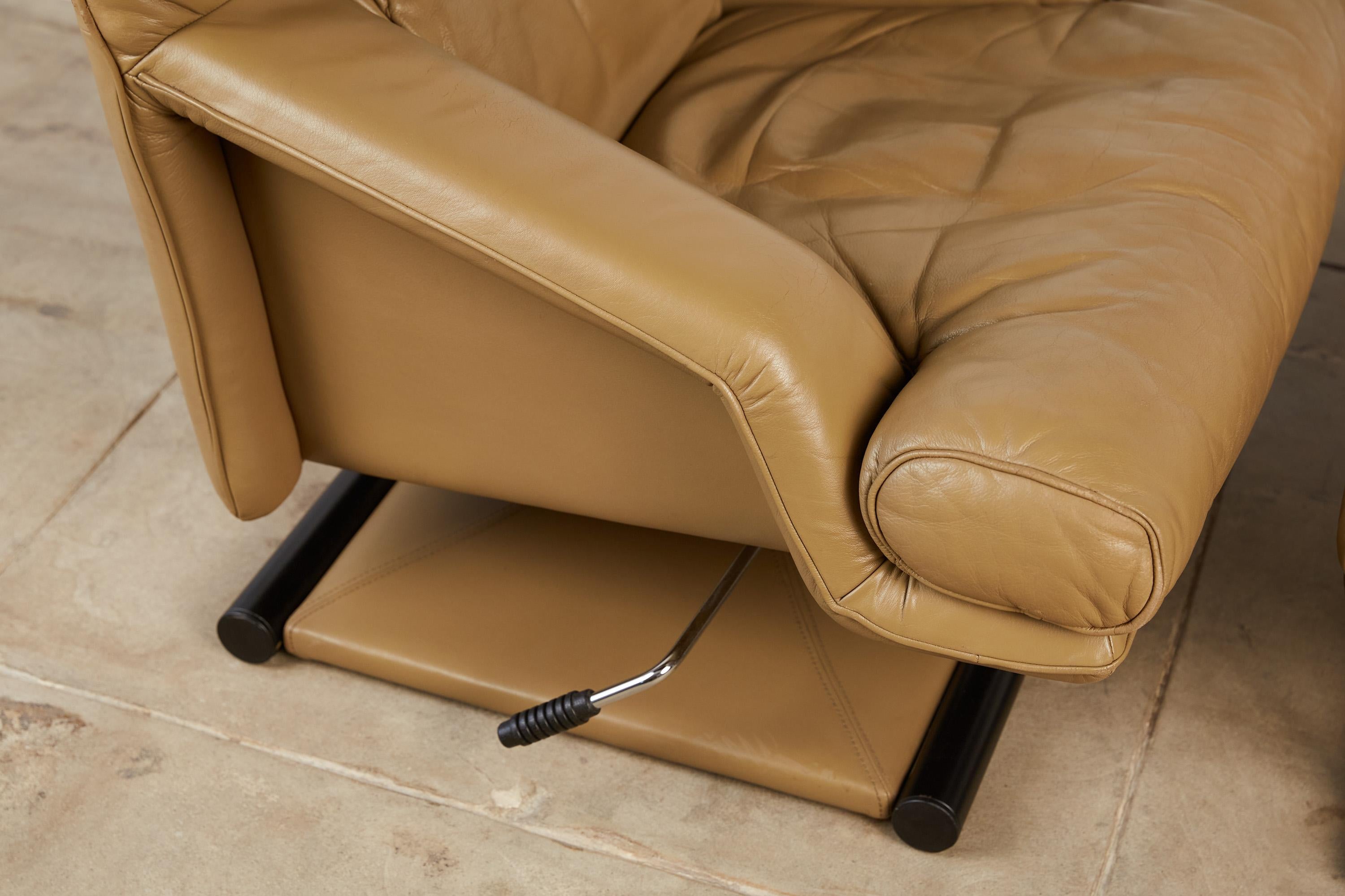 Mathias Hoffmann for Rolf Benz Leather Lounge Chair and Ottoman 4