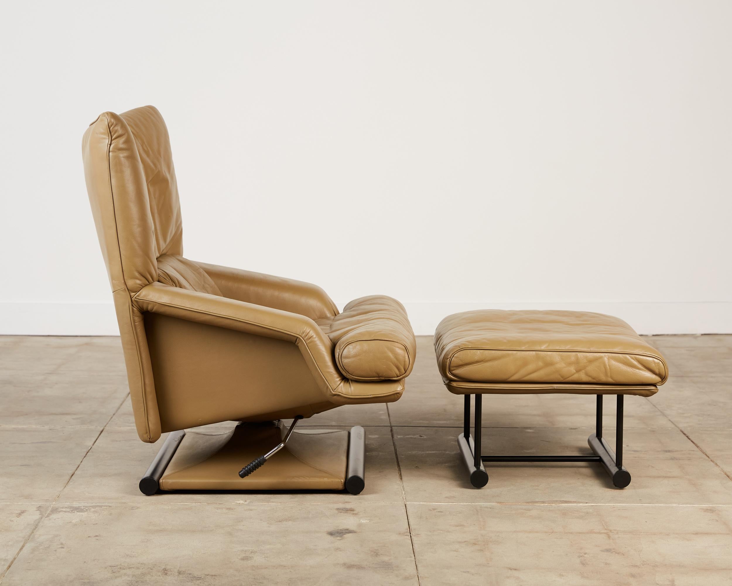 Post-Modern Mathias Hoffmann for Rolf Benz Leather Lounge Chair and Ottoman