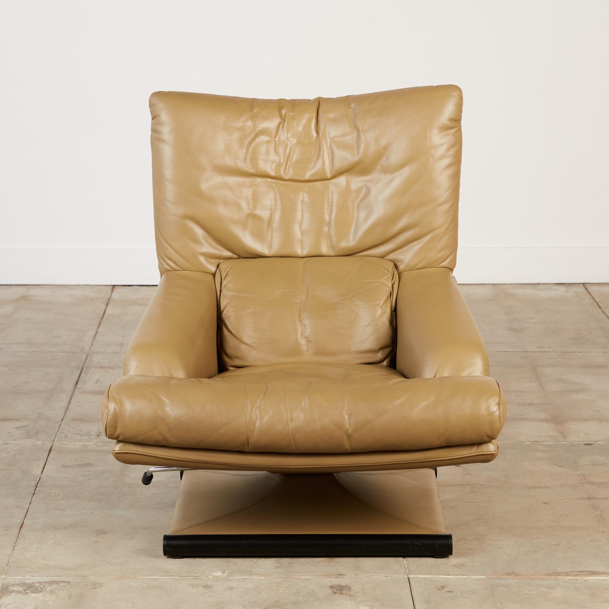 Mathias Hoffmann for Rolf Benz Leather Lounge Chair and Ottoman In Good Condition In Los Angeles, CA