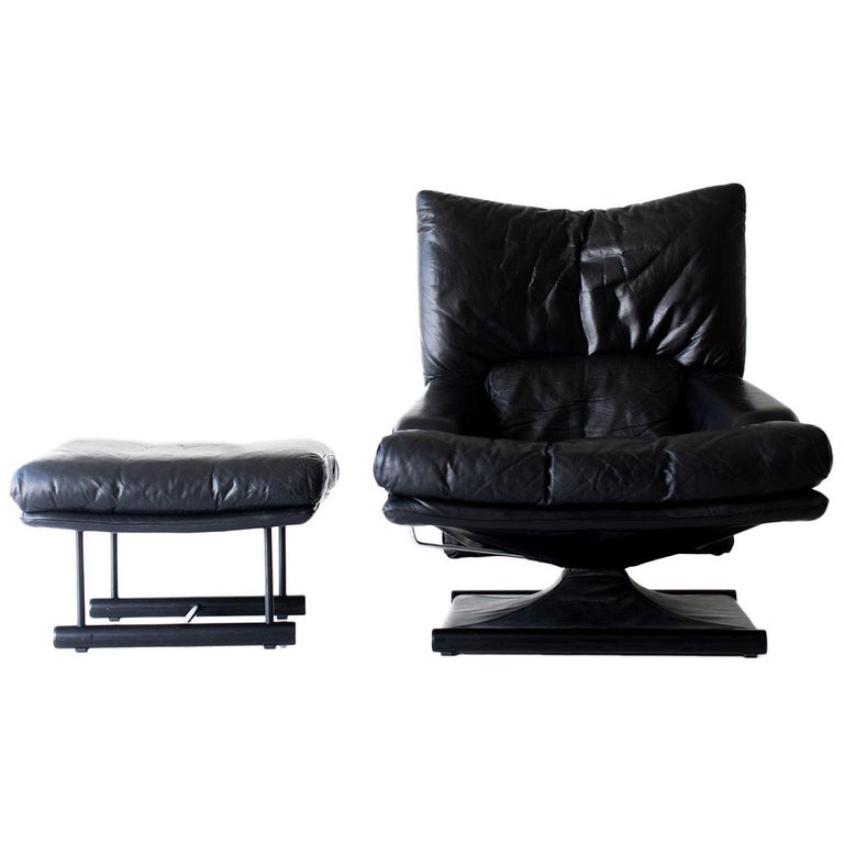 Mathias Hoffmann Lounge Chair and Ottoman for Rolf Benz For Sale at 1stDibs