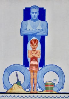Vintage Lifeguard, Original Magazine Cover Illustration