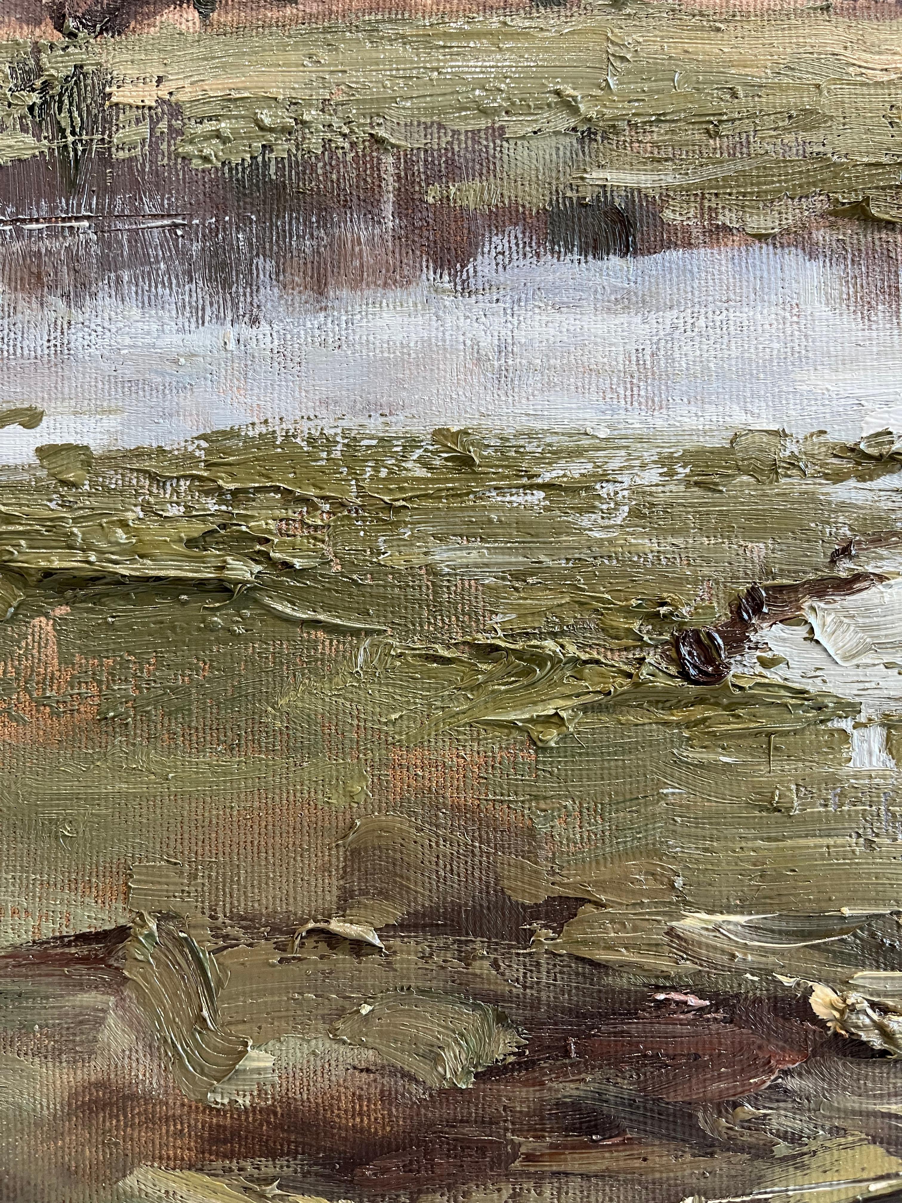 Paysage de marais impressionniste en plein air de Hambourg, Allemagne en vente 8