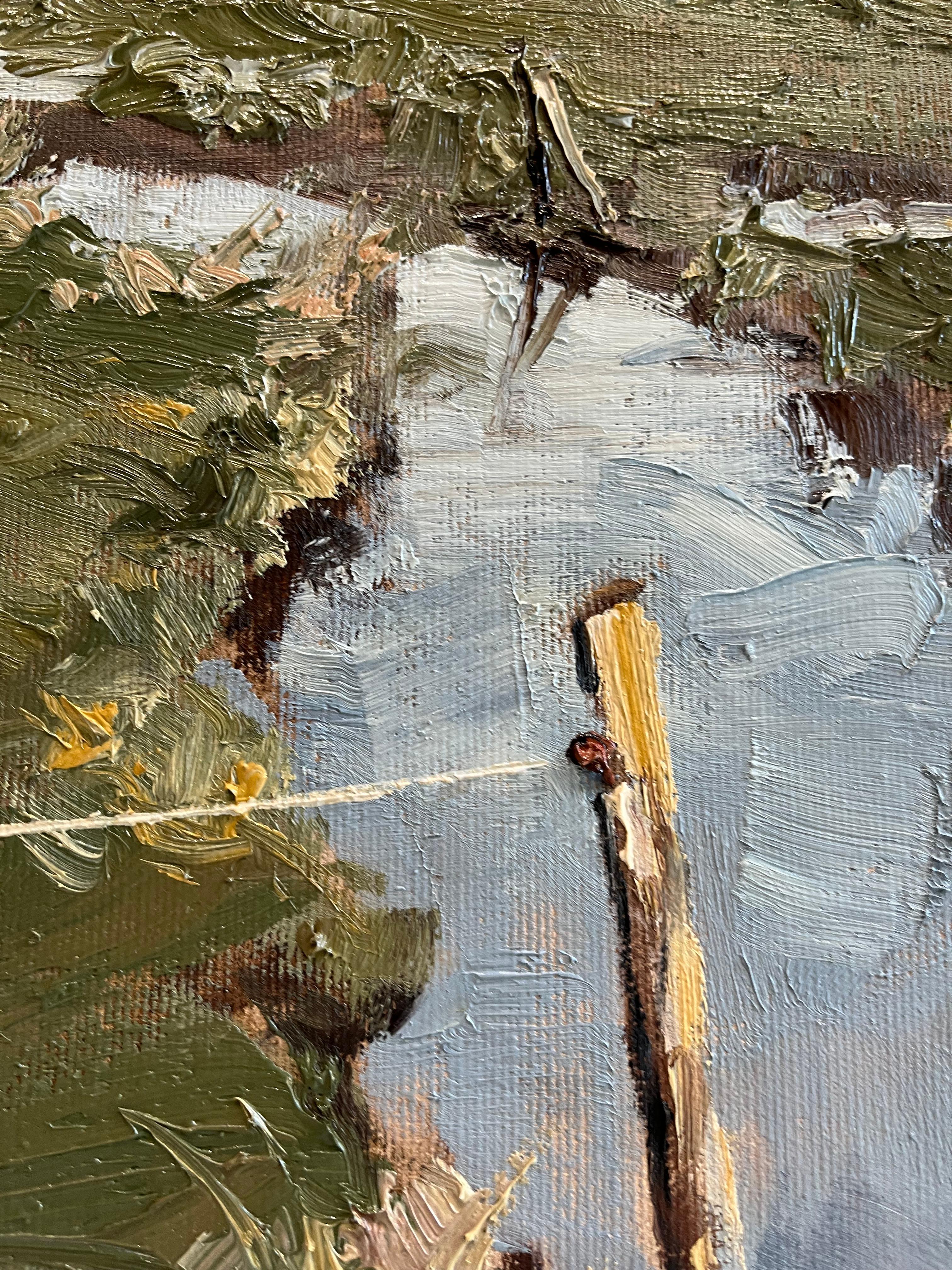 Paysage de marais impressionniste en plein air de Hambourg, Allemagne en vente 9