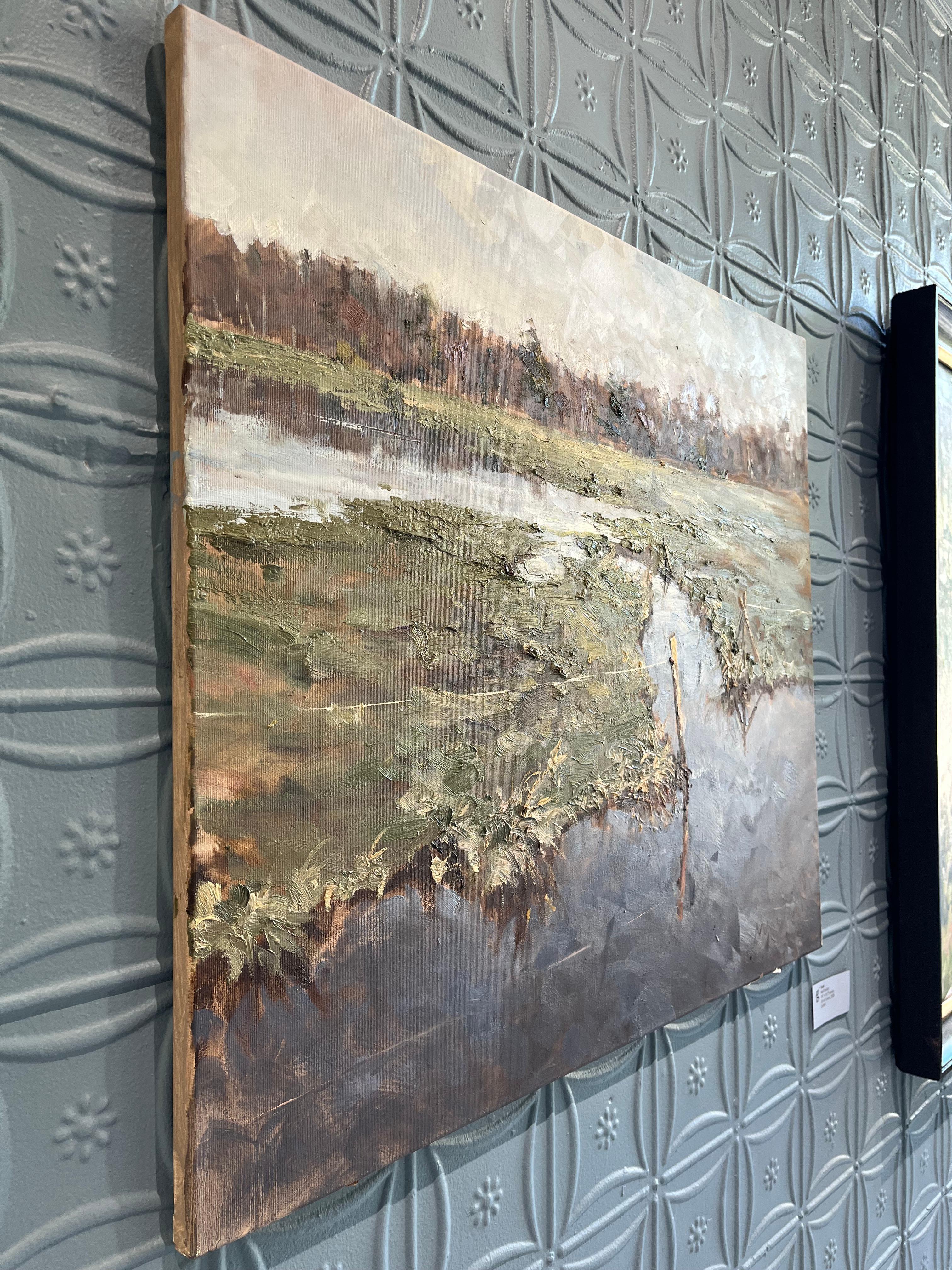 Paysage de marais impressionniste en plein air de Hambourg, Allemagne en vente 10