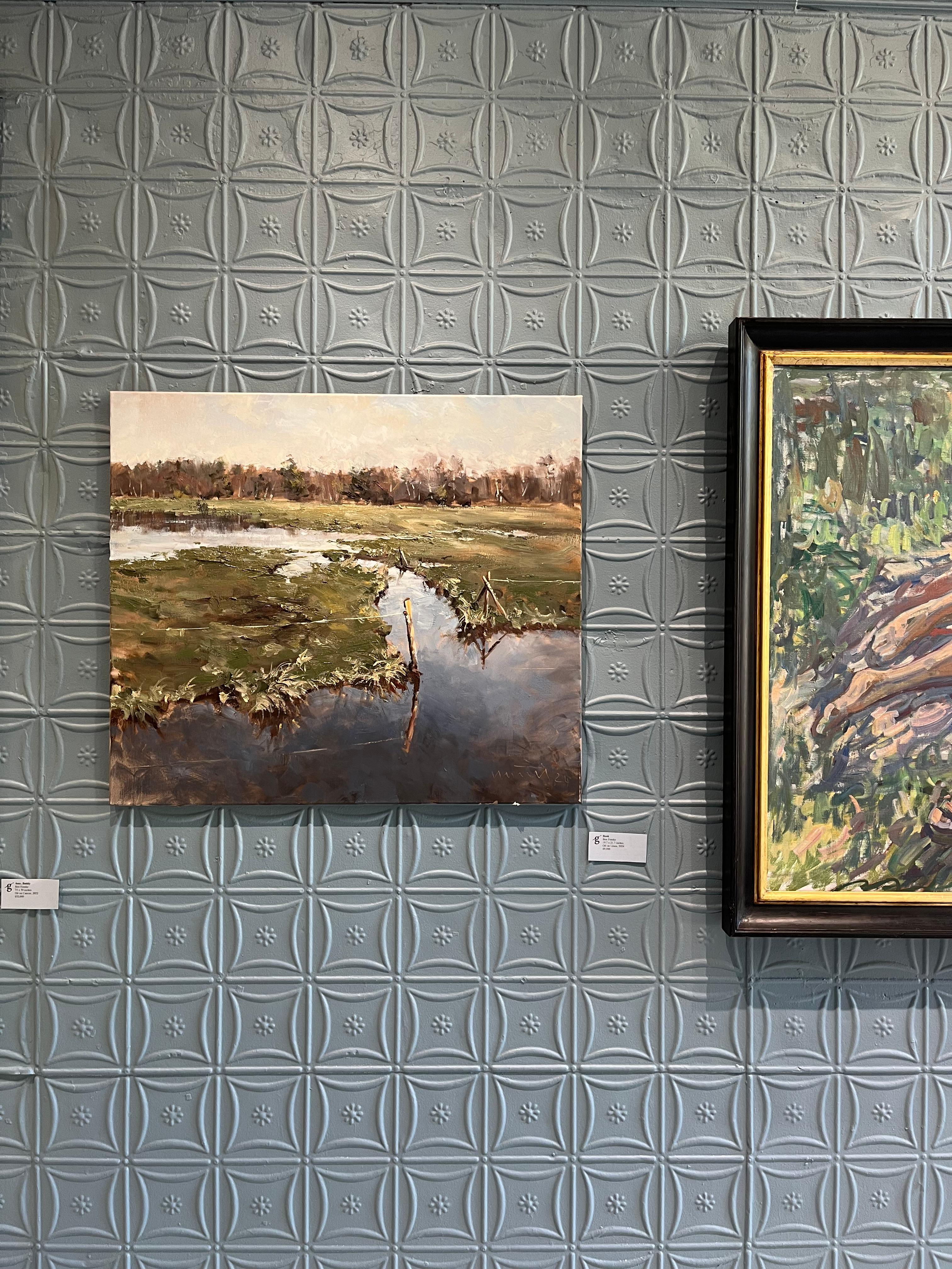 Paysage de marais impressionniste en plein air de Hambourg, Allemagne en vente 12