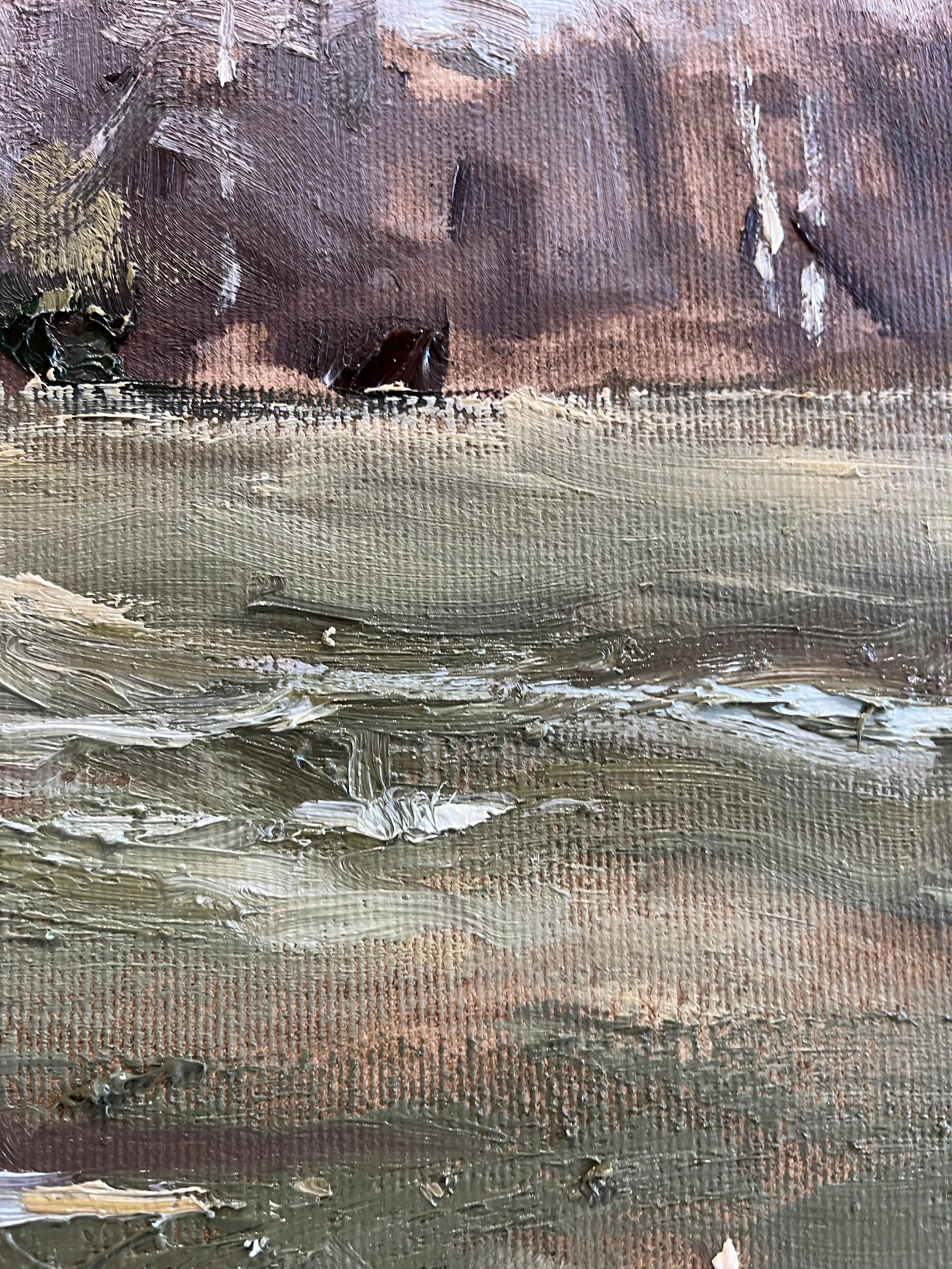 Paysage de marais impressionniste en plein air de Hambourg, Allemagne - Impressionnisme Painting par Mathias Meinel