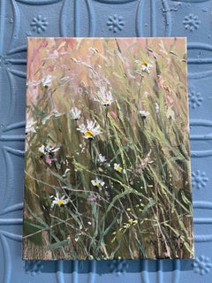"Prato con Marguerites III" Impressionista, paesaggio, toni freddi