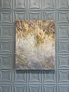 "Pond Shorel" Impressionist plein air waterscape of the shoreline of a pond