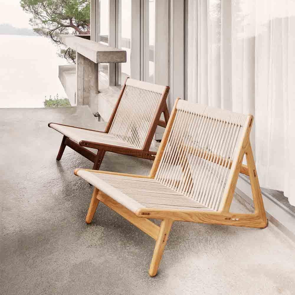 Mathias Rasmussen MR01 Initial Lounge Chair Nussbaum für Gubi (Leinen) im Angebot