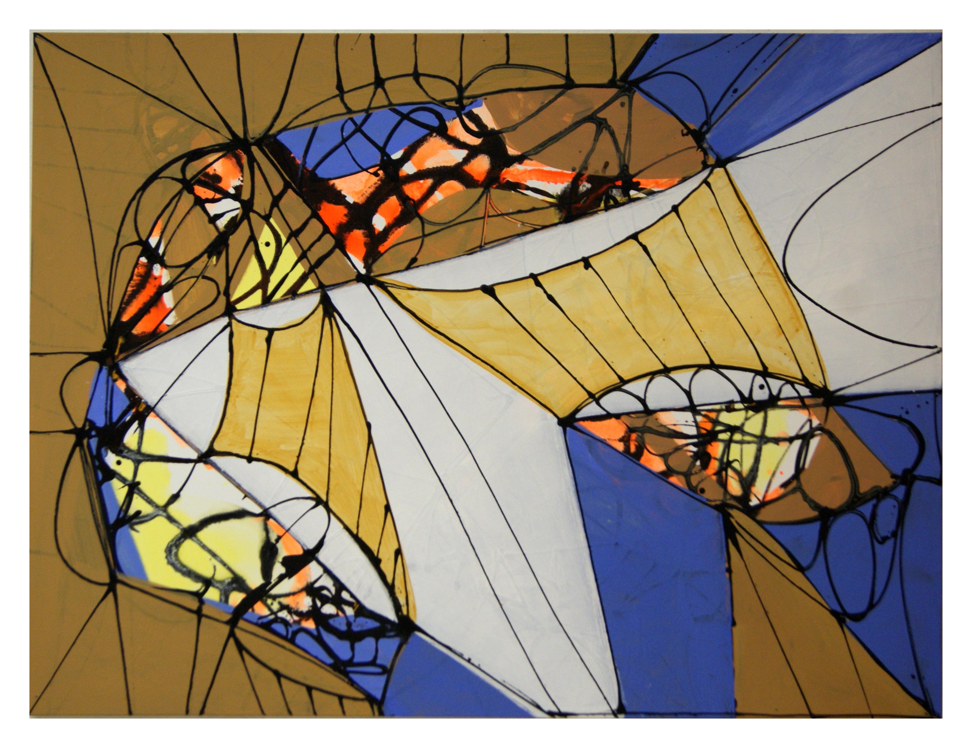 Mathias Wunderlich Abstract Painting – Abstraktes Gemälde – Schmetterling von Wunderlich