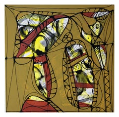 Abstract Painting Head and Figure by Wunderlich