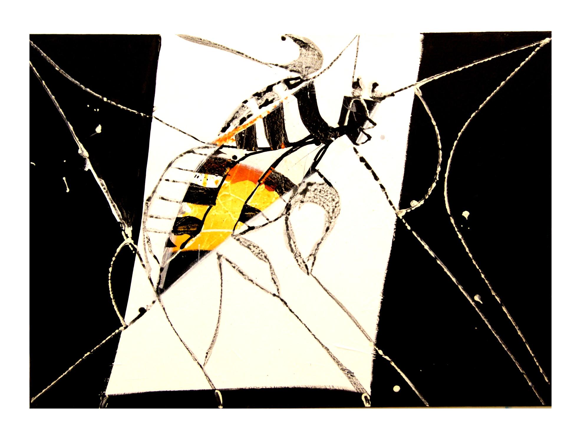 Mathias Wunderlich Abstract Painting – Abstraktes Gemälde –  Wasp Mantis von Wunderlich