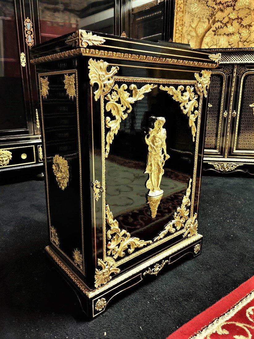 Napoleon III Mathieu Befort Boulle Marquetry Cabinet, France, 19th Century