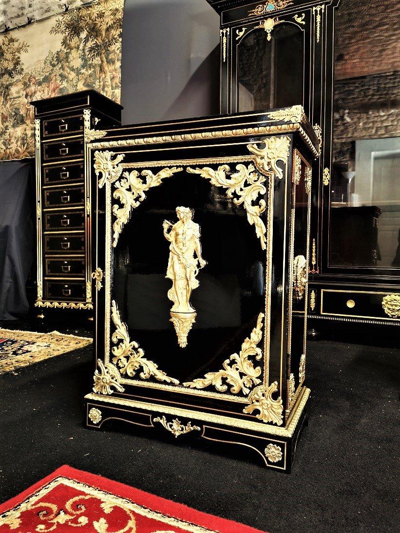 Gilt Mathieu Befort Boulle Marquetry Cabinet, France, 19th Century