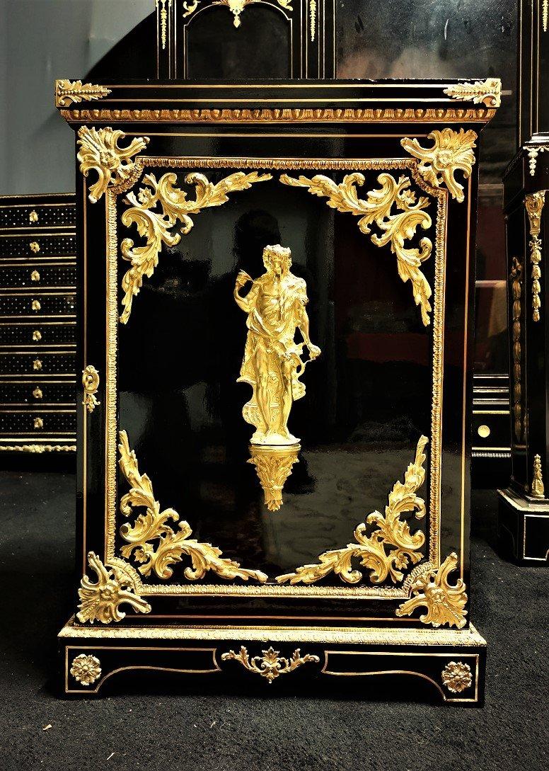 Mathieu Befort Boulle Marquetry Cabinet, France, 19th Century In Good Condition In Paris, FR