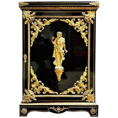 Antique Mathieu Befort Boulle Marquetry Cabinet, France, 19th Century