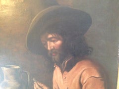 " Old Master Oil Painting, Le Dejeuner Rustique" Workshop of Mathieu Le Nain