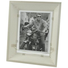 Vintage Mathieu Mategot 1950s White Perforated Metal Picture Photo Frame