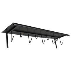 Mathieu Matégot All Black Wall-Mounted Coat Rack, 1950s