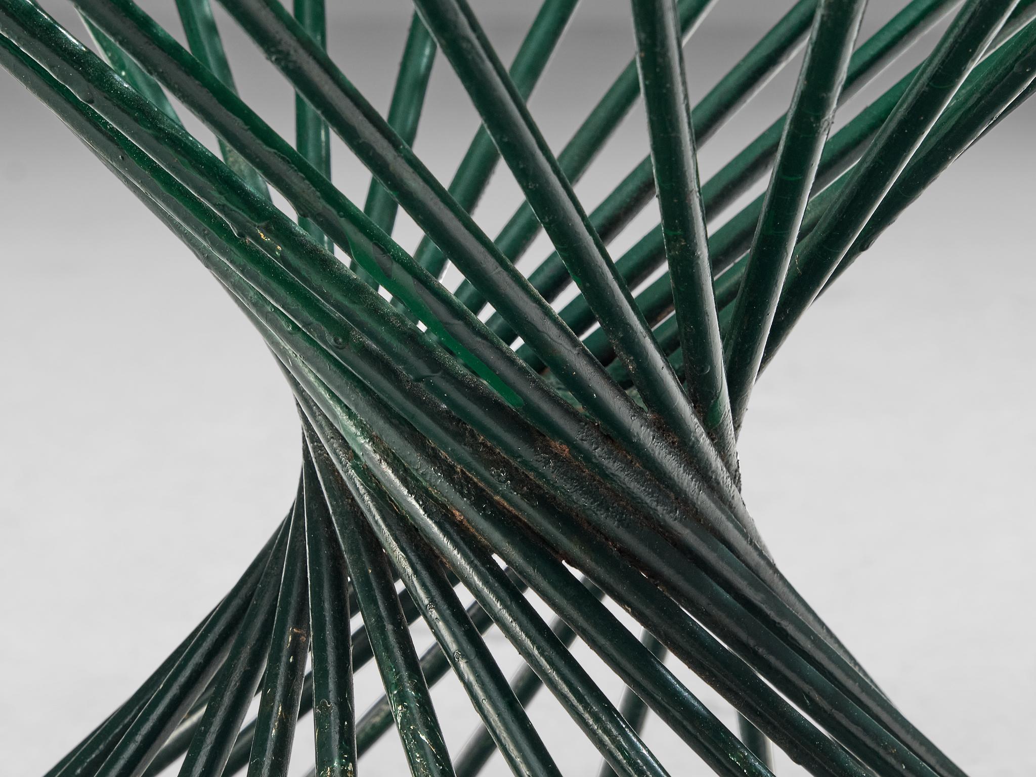 Mathieu Mategot 'Anthéor' Armchair in Green Lacquered Iron  For Sale 1