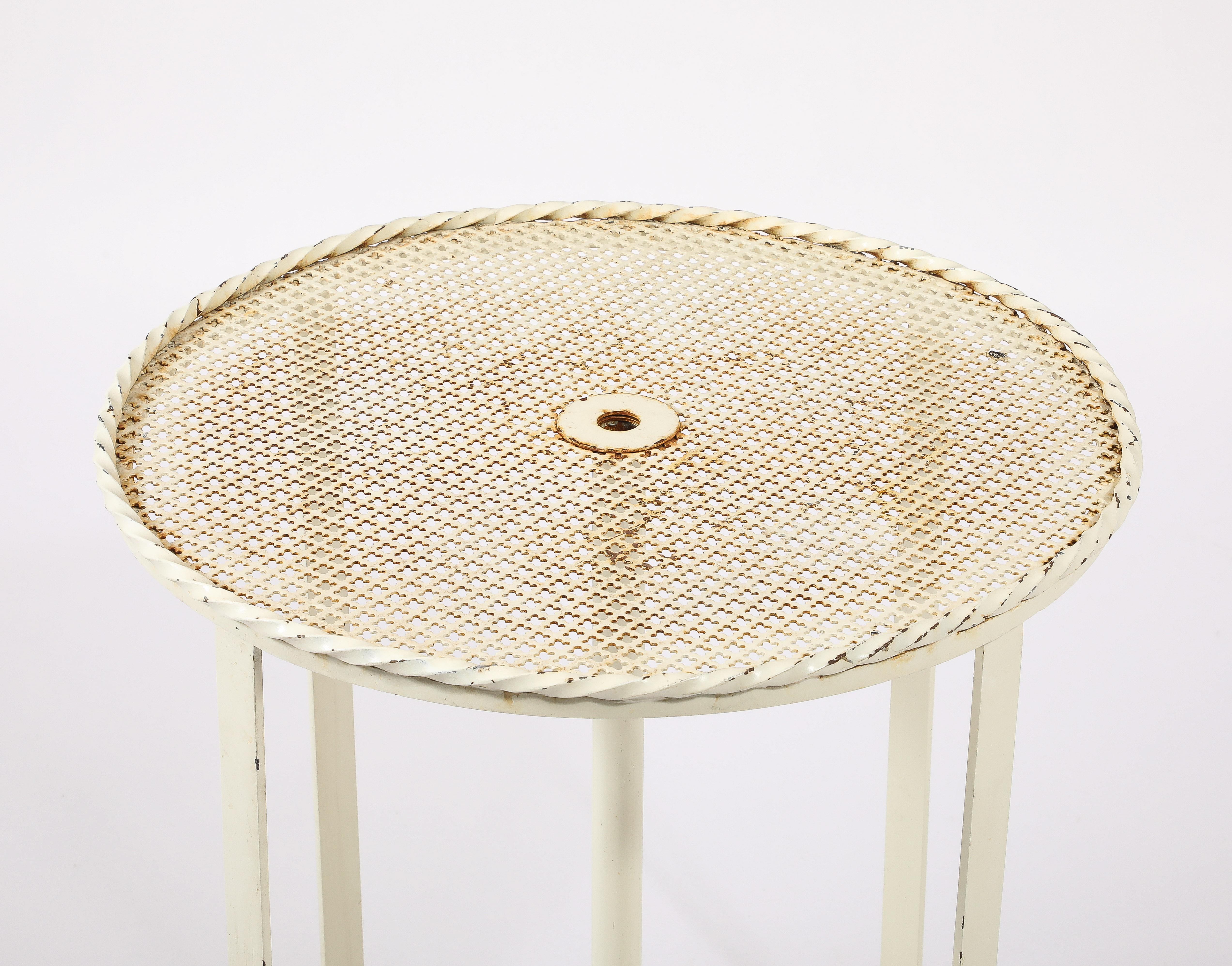 Mid-Century Modern Mathieu Mategot (Att) Center Pedestal Table, France 1950's en vente
