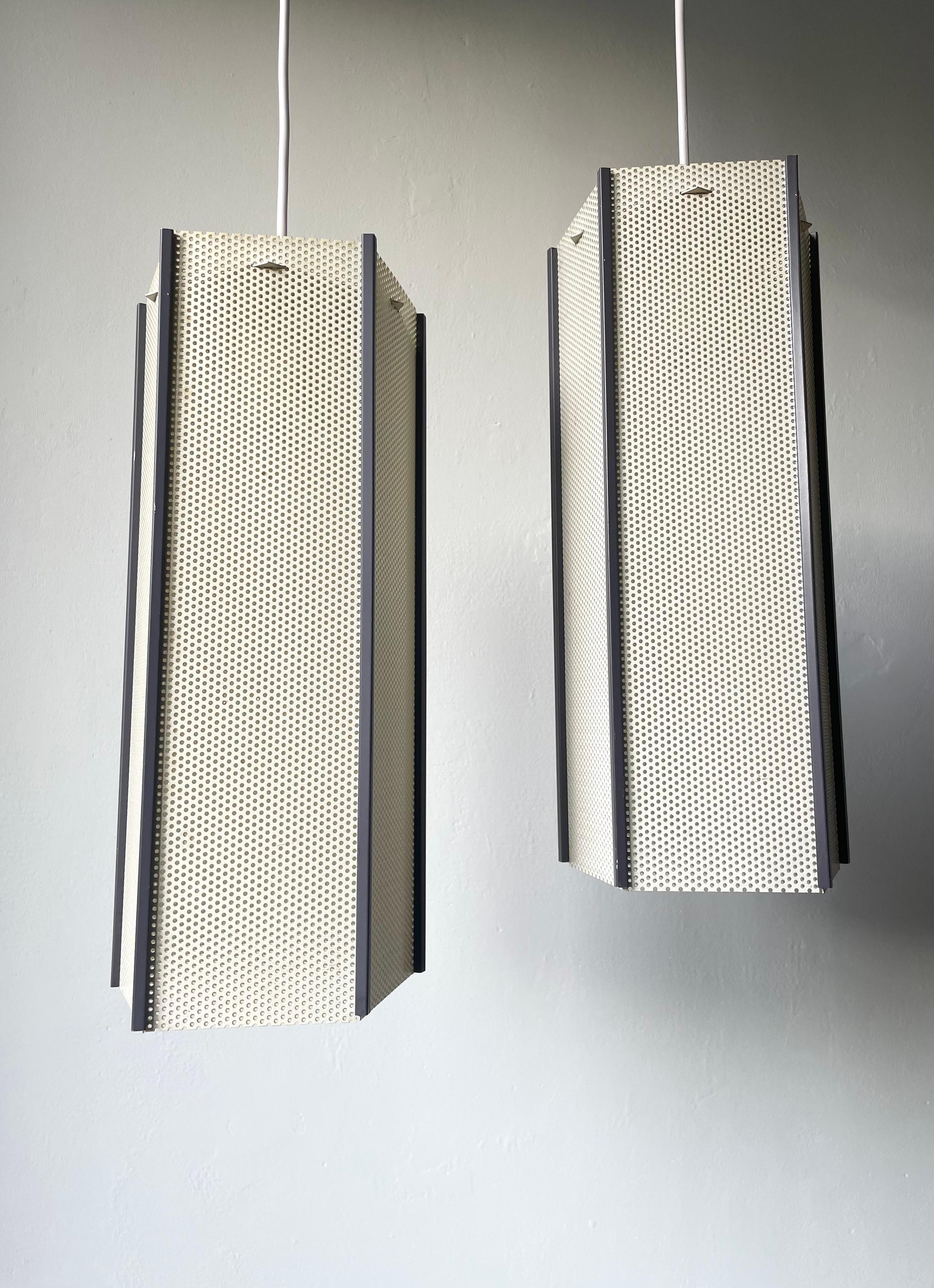 Mid-Century Modern Mathieu Matégot (attr.) Perforated Metal Pendants, France For Sale