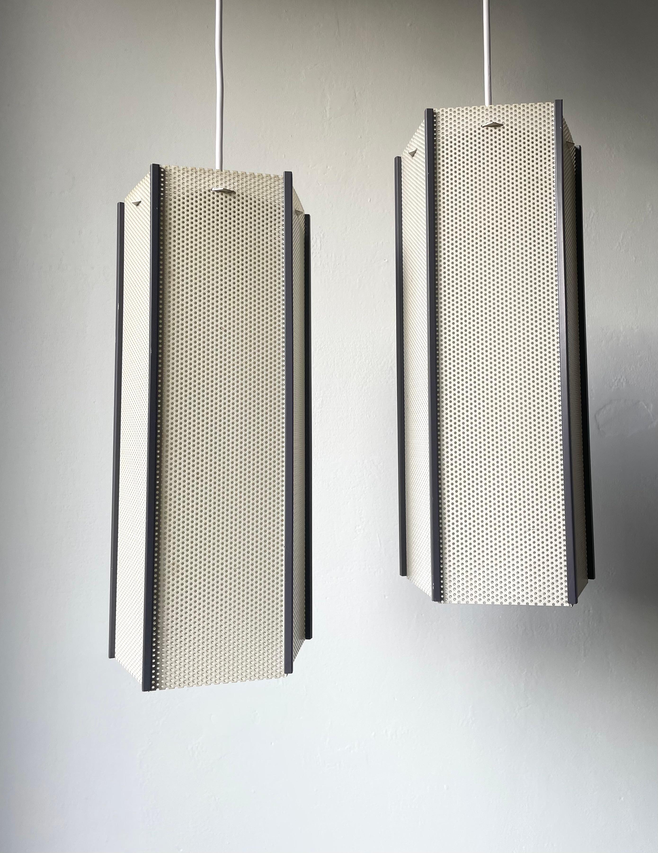 French Mathieu Matégot (attr.) Perforated Metal Pendants, France For Sale