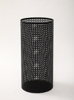 Mathieu Matégot (attrib.) Black Enamel Metal Umbrella Stand, France. c. 1950