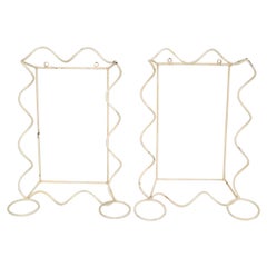 Mathieu Matégot Beige Planters Wrought Iron Mid-Century Modern France 1960, Pair