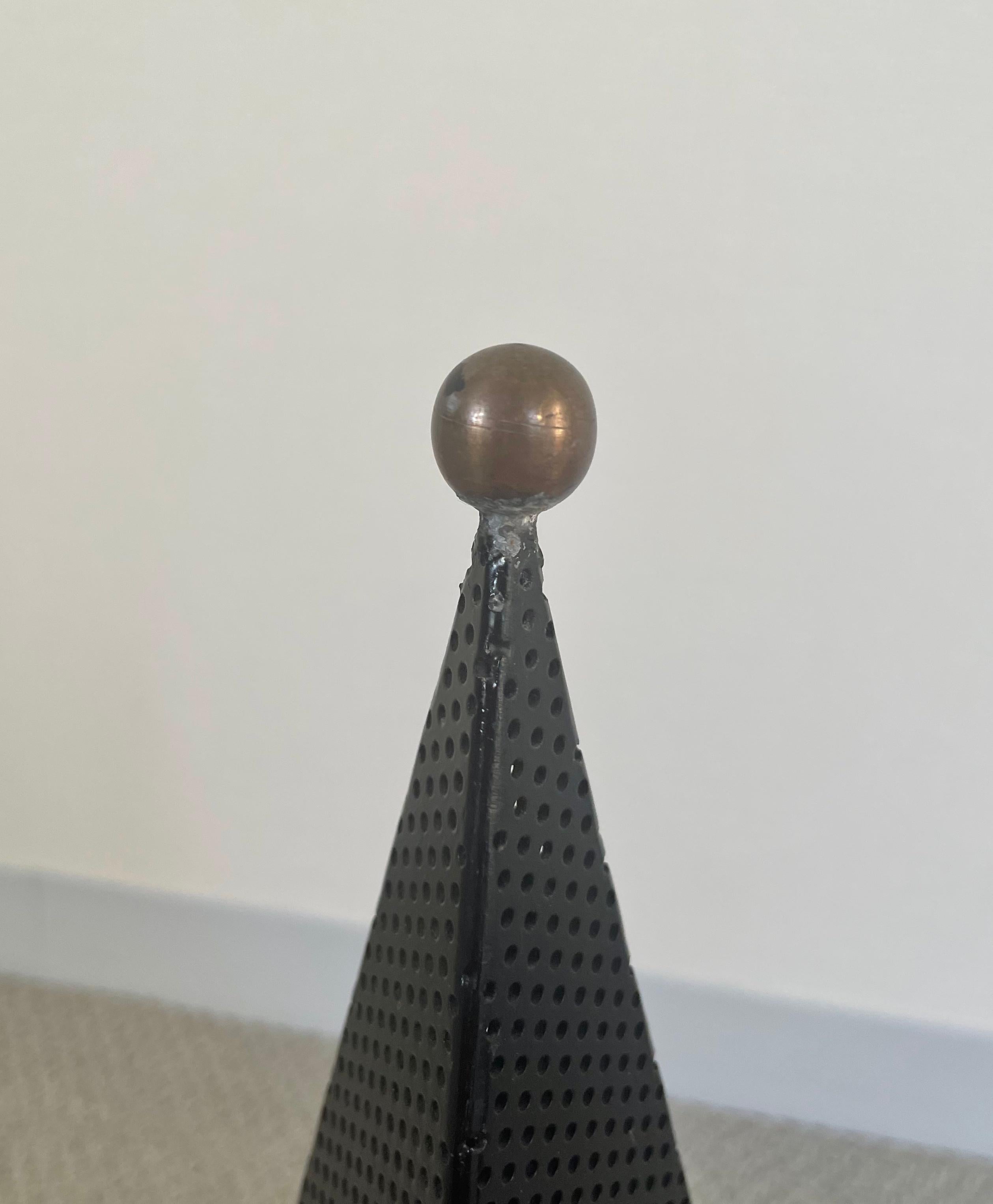 Mathieu Matégot Black Baghdad Lamp by Atelier Matégot, 1960s In Good Condition For Sale In Tokyo, JP