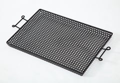 Mathieu Mategot Black Lacquer Perforated Serving Tray, France, 1950