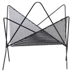 Mathieu Mategot Black Metal Magazine Holder, circa 1950