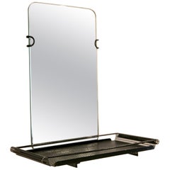 Mathieu Matégot Black Metal Mirror by Artimeta, 1950s