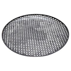 Mathieu Matégot Black Mid-Century Modern Enameled Metal Plate, circa 1950