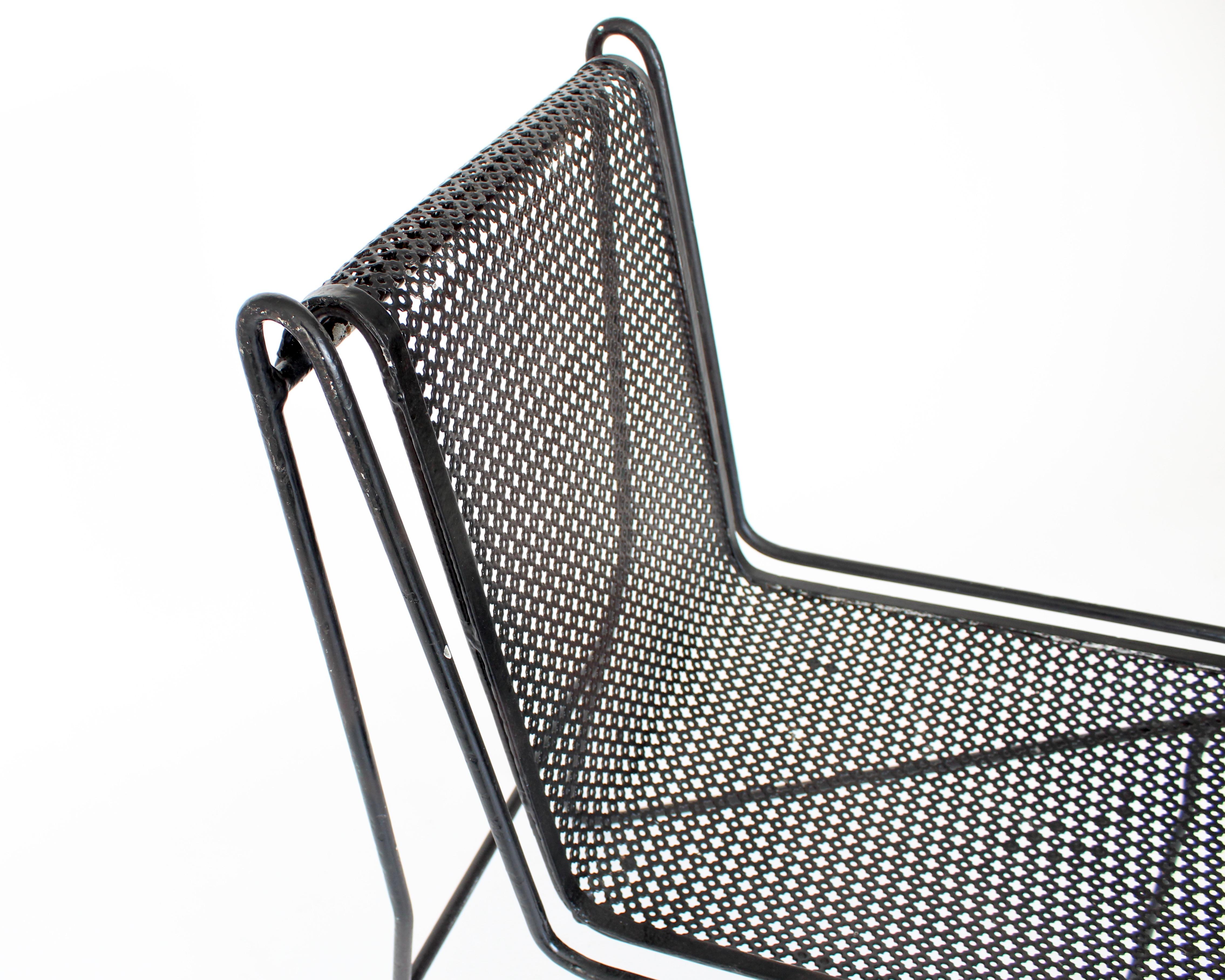 Mathieu Mategot Black Perforated Metal Side Chair France circa 1953 5