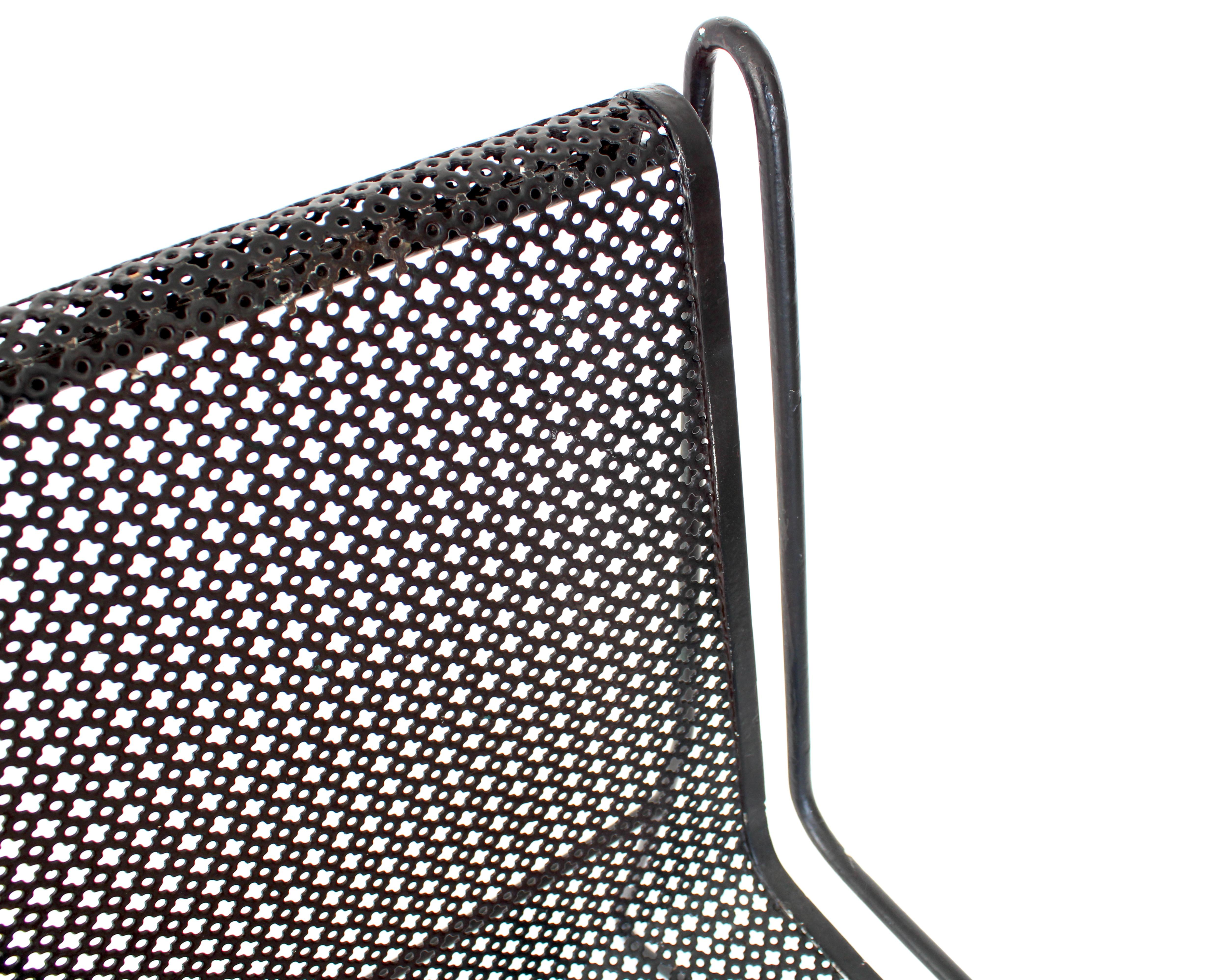 Mathieu Mategot Black Perforated Metal Side Chair France circa 1953 6